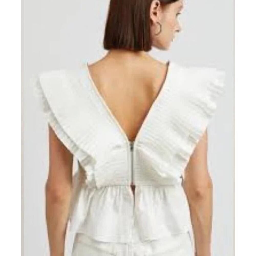 NWT En Saison Lorena Blouse in White Sz. M - Picture 2 of 5